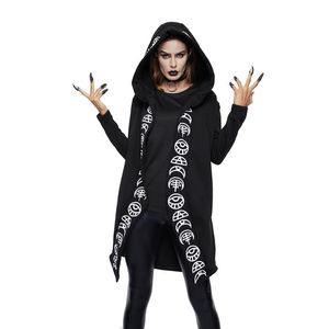 Women's Hoodies & Sweatshirts Spring Gothic Women Plus Size Casual Cool Black Loose Cotton Hooded Couples Print Punk Clothing