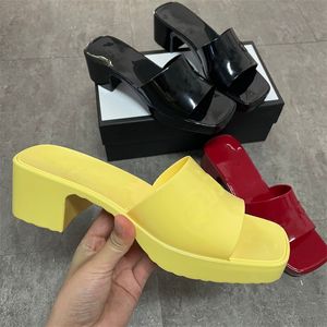 Designer Sexy Rubber Candy Black High Heel cm Pink Slipper Platform Slide Femme s with Summer Beach Quality Shoes Colors Box to HRDT