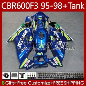 Aireler + Tank Honda CBR 600 600F3 CBR600 F3 FS CC 1997 1998 1995 1996 Vücut 64NO.143 CBR600F3 600CC 600FS 95-98 CBR600-F3 CBR600FS 97 98 95 96 Movistar Mavi Üstyapı Seti