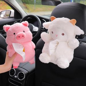 Scatole di fazzoletti Tovaglioli Scatola per auto Peluche Maialino Pecora Tovagliolo Porta carta Styling Custodia portatile Casa