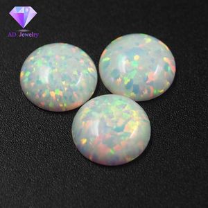 Venda Por Atacado Branco Opal Pedra Flat Back Opal Cabochon 8mm Opala Cabochão Pedra para Anel H1015