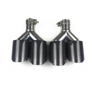 2 PCS AKRAPOVIC DUAL ORING TIP Auto Muffler Universal Real Glossy Carbon Carbons Moves Pipes