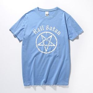 T-shirt da uomo stile trendy Pentagram Rock Goth Unholy Satanic Punk Alternative Casual Top Fashion Streetwear Tees Shirt