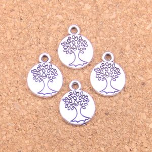 109 sztuk Antique Srebrny Brąz Plated Peace Tree Charms Wisiorek DIY Naszyjnik Bransoletka Bransoletka Ustalenia 12mm