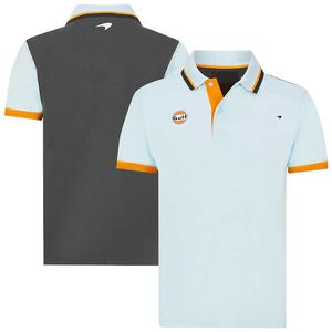 McLaren F1 레이서 남성용 목 폴로 셔츠, 오토바이 크로스 - 컨트리 MX 반팔 T - 셔츠 H1020