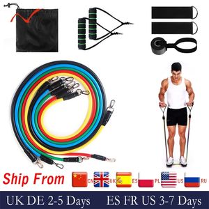 17Pcs Resistance Bands Set Expander Exercise Fitness Rubber Band Stretch Training Home Gyms Workout 210624