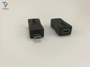 T Konektörler toptan satış-Toptan adet grup Mikro USB Erkek USB Mini PIN T Port Kadın Konnektör Cep Telefonu Adaptörü