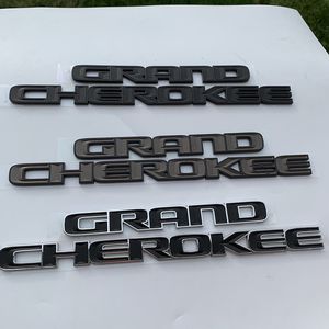 1 peça letras pretas emblema estilo portas laterais placa de identificação adesivo para jeep grand cherokee acessório do carro com borda brilhante cauda mark309c