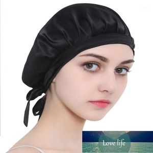 Cuffie da doccia Soft Smooth Pure Silk Sleep Hat Wrap Night Cap Solid Hair Acconciatura Care Bonnet Women Ladies Sleeping Hat1 Prezzo di fabbrica design esperto Qualità Ultimo