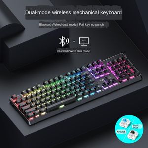 Front Runner TK700 Bluetooth Wireless Mechanical Keyboard Wired Dual Mode Office Game Uppladdningsbar och ansluten till tangentbord
