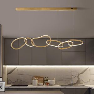 Chandeliers Modern Golden Circle LEDChandeliers Home Livingroom Bedroom Ligthing Lights Diningroom Indoor Dimmable Chandelier Lamp Luminaire