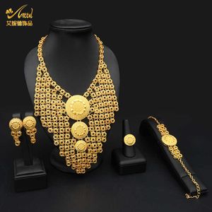 ANIID Necklace Sets Habesha Eritrea Gold Indian Jewelry For Women 2021 Rings African Bracelet Wedding Ethiopian Dubai Jewellery H1022
