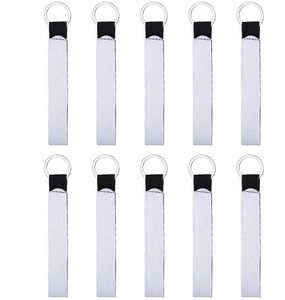 Sublimazione Colore bianco Neoprene Portachiavi da polso Portachiavi Cordino Portachiavi Chapstick Holder