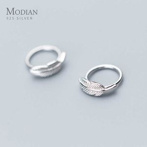 Minimalistisk mode design träd lämnar hoop örhängen för kvinnor 925 sterling silver runda smycken bijoux 210707