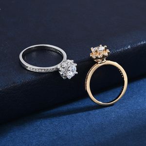 Anéis de cluster Moda Cúbica Zircônia encantos noiva anel de noivado de casamento branco rosa cor de ouro na moda jóias para as mulheres