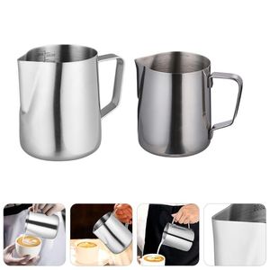 Canecas 2pcs arremessadores espumantes Espresso Famar aço inoxidável Frother Steamer Copo