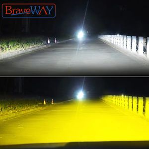 Braveway 3000 K + 6500 K H1 H3 H8 H9 H11 Far Seti için Araba H7 Canbus HB3 9006 HB4 LED Ampuller 12 V 24 V 12000LM Sis Işıkları