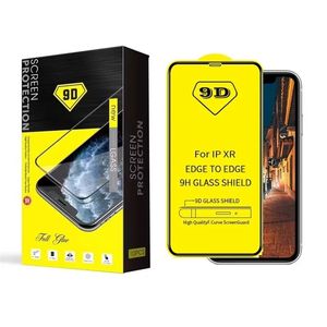 9D Full Curved Screen Protector Hermed Glass Film för iPhone Pro Max XR för Samsung S10e A10 A30 A70 med detaljhandelspaket
