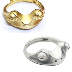 Damen Herren Frosch Offener Ring Niedliches Tier Verstellbarer Ring Geschenk für Liebespaar Modeschmuck Zubehör