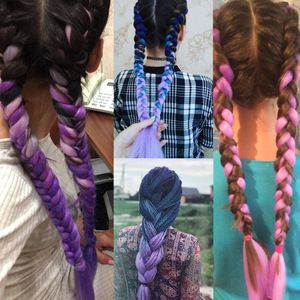 24 -calowy Jumbo Braid Syntetyczny Ombre Jumbo Braiding Hair 100g/paczka jumbo pudełko pudełko Plajnik Włosy dla błyszczyków przed rozciągniętymi włosami afro