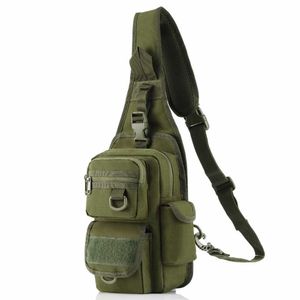 Tactical Sling Bag Pack with Pistol Holster Military Shoulder Bags Satchel Army Camping Hiking Treking Backpack Crossbody Bag Q0721