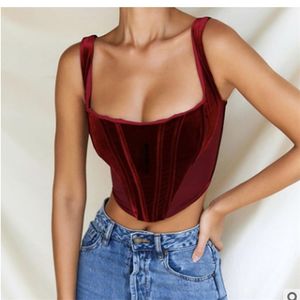 Women Bustiers Sleeveless Deep Big Open Square Collar Slim Fit Summer Corsets Sexy Ladies Clubwear Underwear 210522