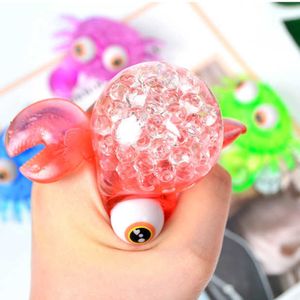 Clear Beads Inside Squeeze Big Eye Frog TPR Crocodile Whale Mega Animal Shape Squishy Ball Jumbo Size Stressball Toys Squeezy Vent Balls for Kids Boys Girls G73PUP6