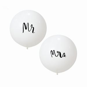 36-дюймовый свадебный декор из воздушных шаров «Мистер Миссис» Белые воздушные шары с двумя бумажными гирляндами с кисточками для украшения помолвки на открытом воздухе или в помещении 1222121