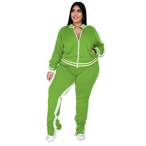 Women Fall Winer Plus Size Clothes Gogger Suits Black Tracksuits 3XL 4XL 5XL Long Sleeve Supuits Jacket Succuity+Pants اثنين