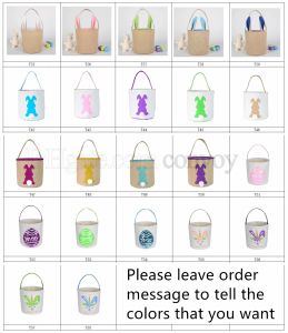 Sublime 36 Easter Festive Bunny Ear Bags DIY Embroidered Cotton Linen Basket Packaging Tote for Kids Holiday Candy Gift