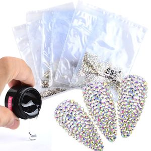 Wholesale crystal glue resale online - Nail Art Decorations FWC Point Decoration Pen Point Glue Flatback Crystal AB Rhinestones For