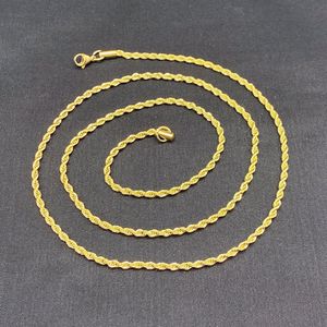 Catene a corda intrecciata in acciaio inossidabile placcato oro argento da 3 mm Girocolli da donna per uomo per collane con ciondolo Hip Hop