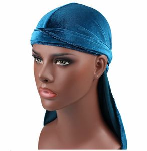 Garden Fashion Mäns Satin Durags Bandana Turban Paryks Män Silky Durag Headwear Headband Pirathatt Hår Tillbehör ZWL224