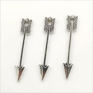 Lot 300pcs arrow Tibetan Antique Silver Charms Pendants for jewelry making Earring Necklace Bracelet Key chain accessories 30*5mm DH0169