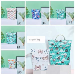 Baby Diaper Torby pieluchy Torby Wodoodporne Pieluchy Organizator Przenośny Zipper Niemowląt Wózek Wózki Torby Mokra Sucha Tkanina Torba do przechowywania GGA462