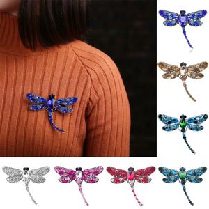 Pins, broscher Fashion Women Lady Crystal Vintage Dragonfly för insekt Brosch Pin Coat Jacket DIY Tillbehör Smycken Gift