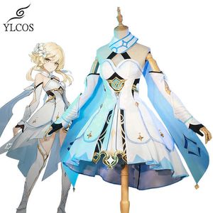 Genshin Impact Lumine Cosplay Costumes Halloween Party Game Clothes for Women Girls Sweet Suit Y0903