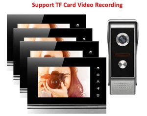 Inch Video Door Phone System Recording Monitor Touch Button 700TVL IR Camera 1V4 Phones