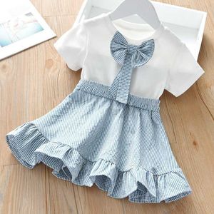 Crianças vestido para meninas roupa princesa algodão bebê menina roupa verão bowknot casual criança crianças menina vestido q0716