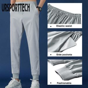 Fashion Summer Men Pants Trousers Elastic Business Thin Long Pants Male Straight Casual Silm Lightweight Trousers Plus Big Size Y0811