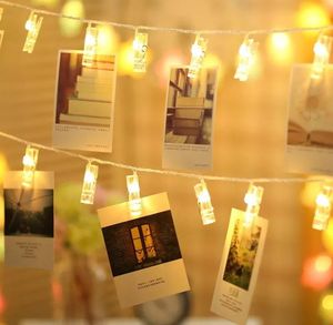 Partyzubehör Fotoordner Dekorative Lampen Nachtmarkt Lampenkette LED Batterielicht Weihnachten mit Clip SN3006