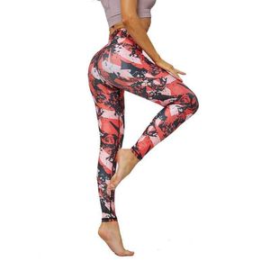 Moda Baskı Spor Spor Dikişsiz Tayt Kadın Butt Kaldırma Koşu Deportiva Pantalones Mujer Streç Egzersiz Yoga Pantolon 210514