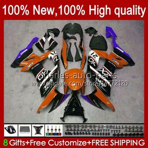 Motorcycle Body For KAWASAKI NINJA ZX 10R ZX10 10 R 1000 CC ZX10R 08 09 10 Bodywork 56No.205 Black Orange ZX1000 C 1000CC ZX-10R 2008 2009 2010 ZX1000C 2008-2010 Fairing