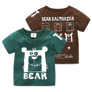 Summer Fashion Design 2 3 4 6 8 10 anni Abbigliamento per bambini Manica corta Cartoon Bear T-shirt in cotone per bambini Ragazzo 210529