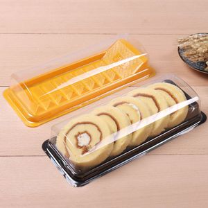 Handmade Cake Package Boxes Long Rectangle Plastic Blister Packs Christmas Wedding Party Cakes Candy Box Container Holder