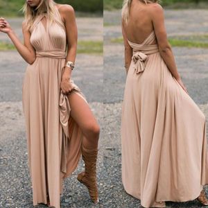 Sexy Long Dress Bridesmaid Formal Multi Way Wrap Convertible Infinity Maxi Dresses Navy Blue Hollow Out Party Bandage