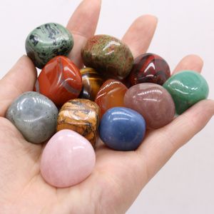 Polierte lose Chakra-Natursteinperle, Palme, Reiki-Heilquarz, Mineralkristalle, getrommelte Edelsteine, Handstück, Heimdekoration, Zubehör, Geschenke, 20–30 mm