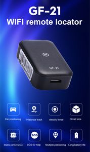 Högkvalitativ GF21 Mini GPS Real Time Car Tracker Anti-Lost Alarm Enhet Voice Control Inspelning Locator High-Definition Mikrofon WiFi + LBS + GPS POS