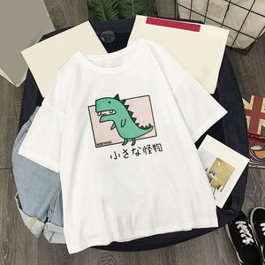 Dinosaur Printed Women's T-shirt Tops Short Sleeve Loose Candy Female Tshirts Summer Spring Casual Fashion Ladies T Shirts 210518