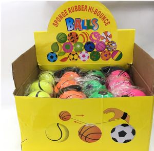 Ocean freight sponger rubber balls new arrivaL Random 5 Style Fun Toys Bouncy Fluorescent Rubbers Ball Wrist Band Ball